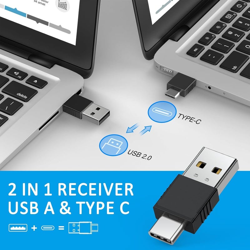 Techerleaf 2 in 1 Type C USB Presentation Clicker with Carry Bag, Wireless Presenter Remote PowerPoint Clicker for Computer Presentations, Slide Advancer for Mac Laptop - Image 5